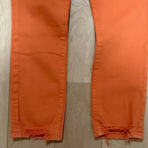 FRAME Le High Straight, Distressed, Washed Tangerine, sz 27 - Picture 3 of 15